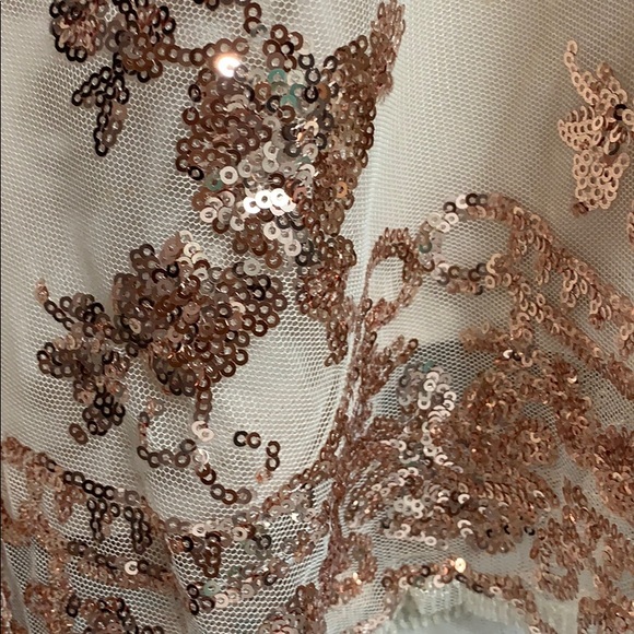 1 lg left!✨ Ivory Romper with Gold Sequins - Picture 5 of 5